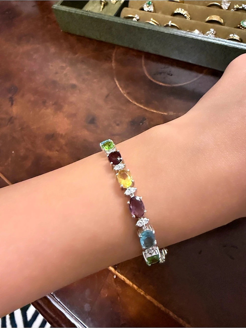 Natural Gemstone Bracelet in 925 silver